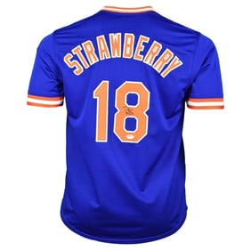 darryl strawberry signed new york blue