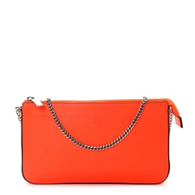 Christian Louboutin Calfskin Empire Loubila Chain Clutch Sunrise