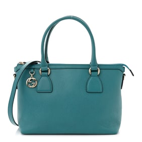 Gucci Dollar Calfskin GG Charm Satchel Deep Cobalt