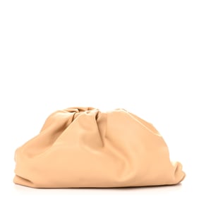 Bottega Veneta Smooth Butter Calf The Pouch Oversized Clutch Almond