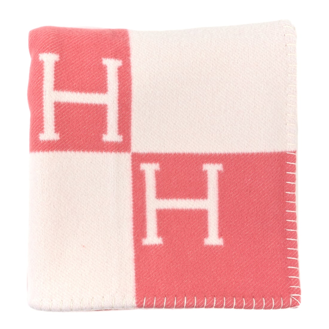 Hermes Wool Cashmere Avalon Baby Blanket Rose Airelle White: Hermes Wool Cashmere Avalon Baby Blanket Rose Airelle White Brand: HERMES Condition: Excellent Condition Details: Exterior: Pilling, , Box Length: 37 in Height: 52.5 in SKU no: RBJ 1577694 <br