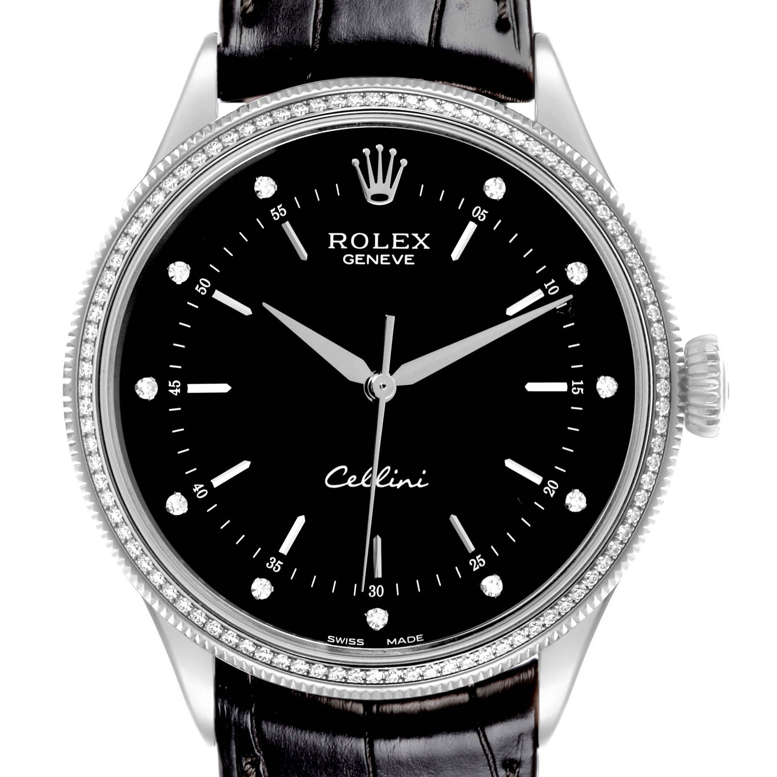 Rolex Cellini Time 39mm White Gold: Rolex Cellini Time 39mm White Gold Black Dial Diamond Mens Watch 50609 SKU no: RBJ64808 Brand: Rolex Model Name: Rolex Cellini Time 39mm White Gold Black Dial Diamond Mens Watch 50609 Model Number: 50