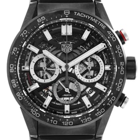 Tag Heuer Carrera Black PVD Steel Chronograph Mens Watch CBG2016 Box Card