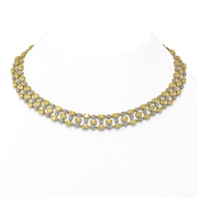 51.17 ctw Fancy Citrine & Diamond Necklace 10K Yellow Gold