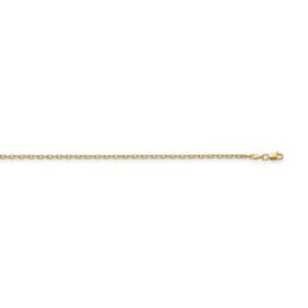 14k Yellow Gold Diamond Cut 3 mm Open Link Cable Chain - 24 in.