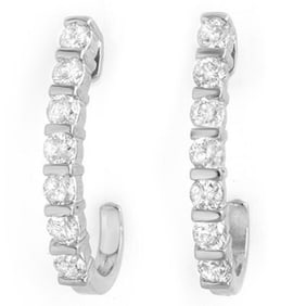 0.75 ctw Certified VS/SI Diamond Earrings 18k White Gold