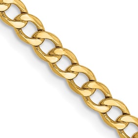 14K Yellow Gold 2.85mm Semi-Solid Curb Chain - 26 in.