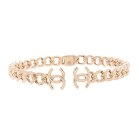 Chanel CC Chain Link Choker Necklace Metal