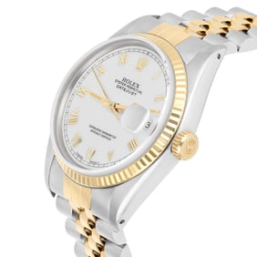 Rolex Datejust 36mm Two Tone White Roman Numeral Dial Jubilee 16013 Circa 1987