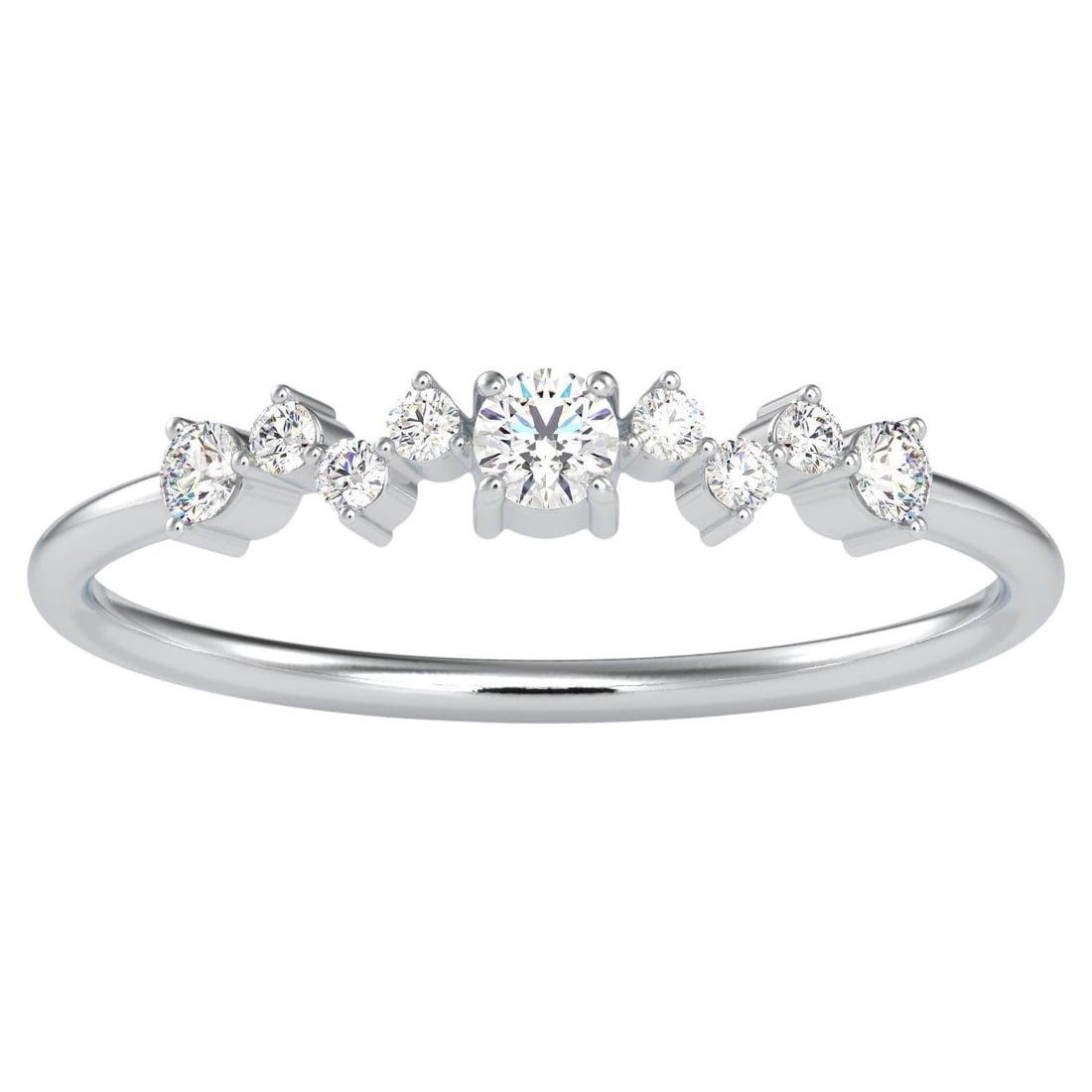 0.11 CTW Diamond 14K White Gold Ring: 0.11 CTW Diamond 14K White Gold Ring Ring Size: 7 US, Resizable Metal: 14k Gold, White Gold Stone: Diamond Stone Cut: Round Cut Place of Origin: United States Period: 2010- Date of Manufacture: 2023 C