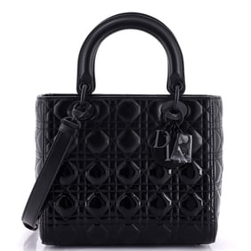 Christian Dior Lady Dior Bag Cannage Quilt Gradient Patent Medium