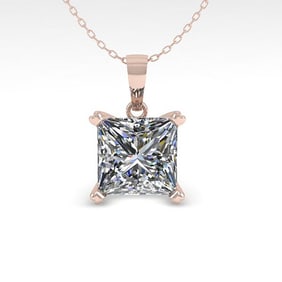 0.50 ctw VS/SI Princess Diamond Designer Necklace 14k White Gold