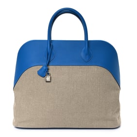Hermes Toile De Camp Evercolor Bolide 45 Ficelle Bleu Hydra