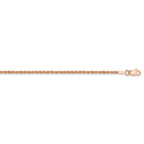 14k Rose Gold 1.75 mm Diamond Cut Rope Chain - 16 in.