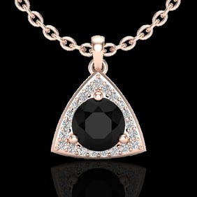 1.75 ctw Micro Pave VS/SI Diamond Certified Necklace 14k Rose Gold