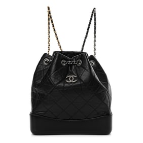 Chanel Aged Calfskin Quilted Small Gabrielle Backpack Black