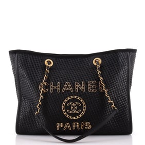 Chanel Deauville Tote Straw with Chain Detail Medium