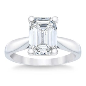 Natural 3.50 CT Diamond Solitaire Ring 18K White Gold