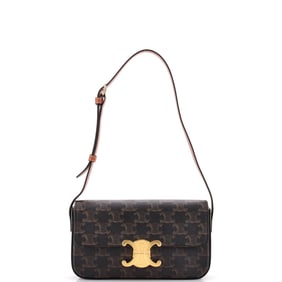 Celine Triomphe East-West Shoulder Bag Triomphe Coated Canvas
