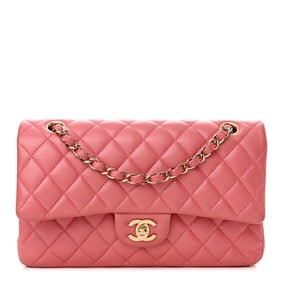 Chanel Iridescent Caviar Quilted Medium Double Flap Dark Pink