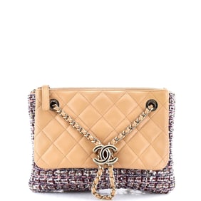 Chanel Double Case with Strap Tweed and Quilted Lambskin