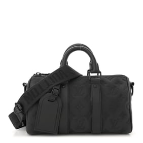 Louis Vuitton Monogram Taurillon Keepall Bandouliere 25 Black