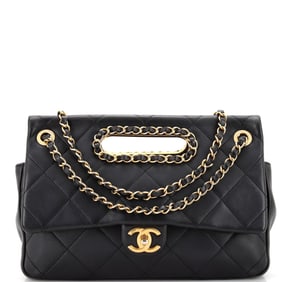 Chanel A Real Catch Flap Bag Quilted Lambskin Large
