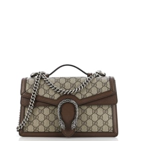 Gucci Dionysus Top Handle Chain Bag GG Coated Canvas Small