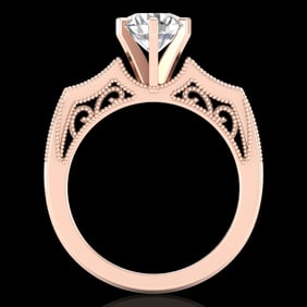 1.51 ctw VS/SI Diamond Solitaire Art Deco Ring 18k Rose Gold