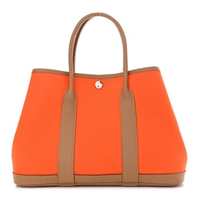 Hermes Toile Militaire Vache Country Garden Party 30 TPM Orange Chai