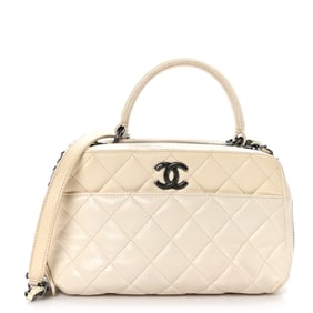Chanel Lambskin Quilted Medium Trendy CC Bowling Bag White
