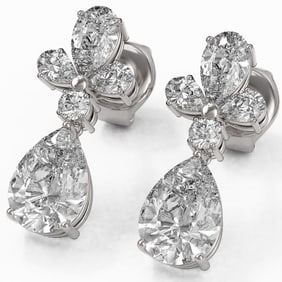 2.75 ctw Pear Cut Diamond Designer Earrings 18K White Gold