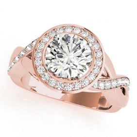 1.5 ctw Certified VS/SI Diamond Halo Ring 18k Rose Gold