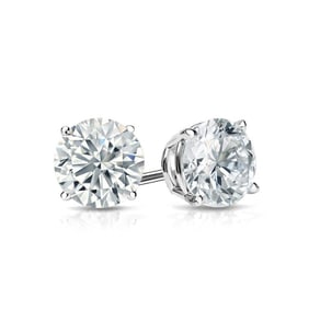 Natural 0.75 CTW Diamond Stud Earrings 14K White Gold