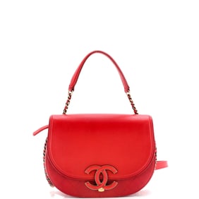 Chanel Coco Curve Flap Messenger Calfskin and Quilted Goatskin Small
