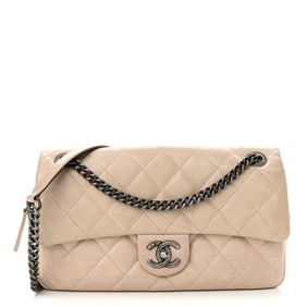 Chanel Glazed Calfskin Quilted Medium Duo Color Flap Light Pink