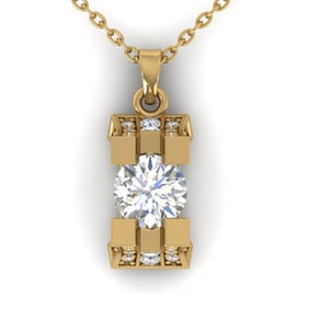 1.15 ctw VS/SI Diamond Art Deco Stud Necklace 14k Yellow Gold