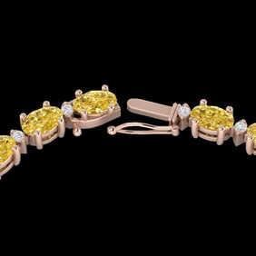 28 ctw Citrine & VS/SI Diamond Certified Eternity Necklace 10k Rose Gold