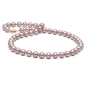 Lavender Pearl Necklace, 7.5-8.0mm