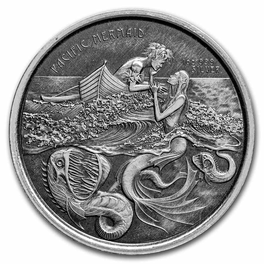 2021 Samoa 1 oz Silver 2 Tala Pacific Mermaid (Antique Finish): 2021 Samoa 1 oz Silver 2 Tala Pacific Mermaid (Antique Finish) SKU no: RBJ242253 Year: 2021 Grade: None Grade Service: None Denomination: 2 Tala Mint Mark: N/A - Not Available Metal Conte