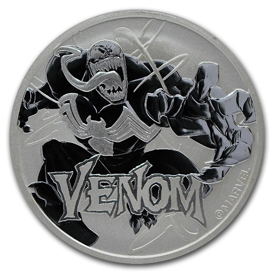 2020 Tuvalu 1 oz Silver $1 Marvel Series Venom BU: 2020 Tuvalu 1 oz Silver $1 Marvel Series Venom BU SKU no: RBJ201956 Year: 2020 Grade: Brilliant Unc Grade Service: None Denomination: 1 Dollar Mint Mark: Not Shown Metal Content: 1 troy o