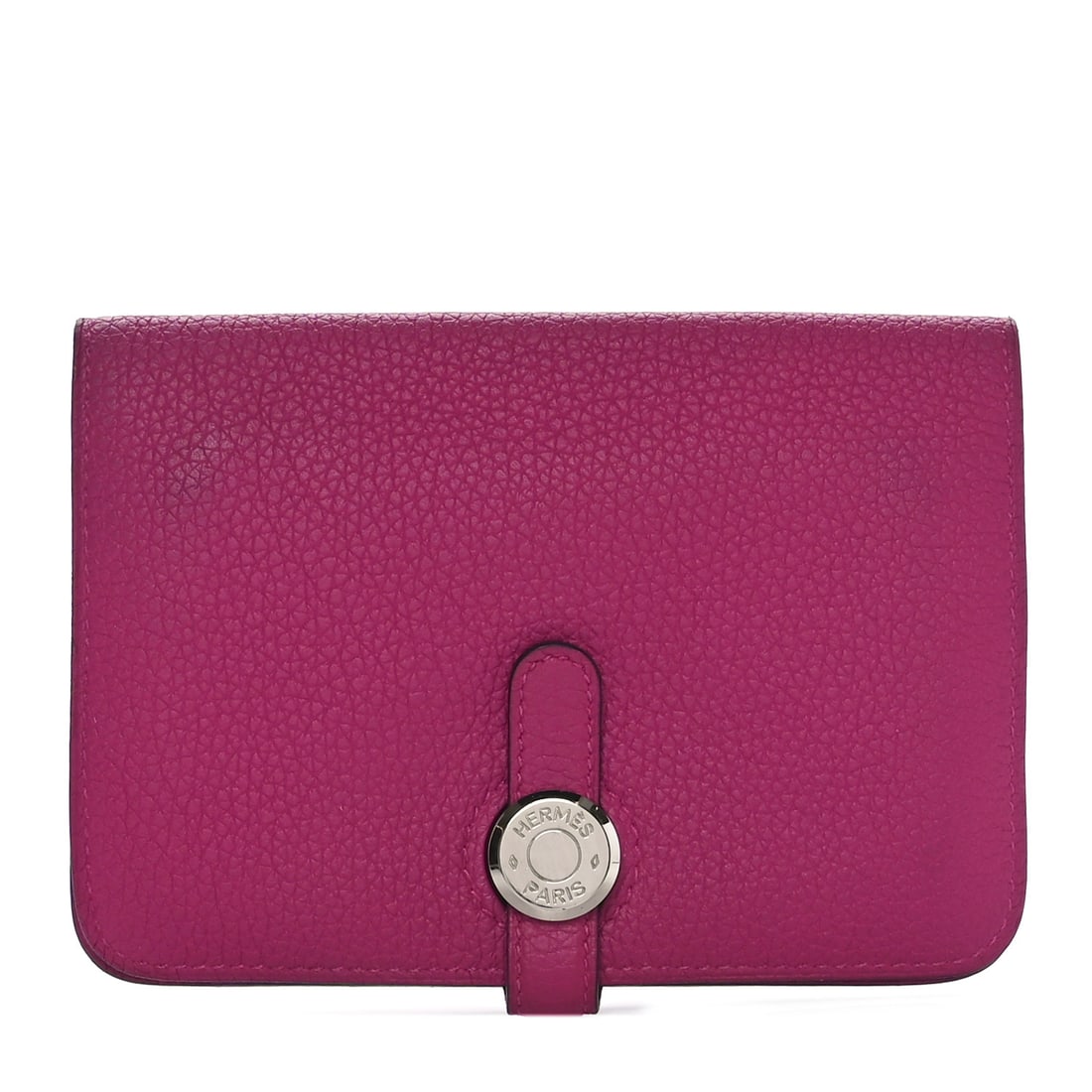 Hermes Togo Dogon Compact Wallet Rose: Hermes Togo Dogon Compact Wallet Rose Pourpre Brand: HERMES Condition: Shows Wear Condition Details: Exterior: Scuffs, structure wear, edge wear, splitting, Hardware: Scratch(es), Interior: Imprints, 