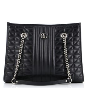 Gucci GG Marmont Aria Chain Shopping Tote Mixed Matelasse Leather Medium