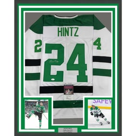 framed autographed/signed roope hintz 35x39 dallas