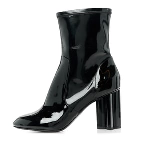 Louis Vuitton Patent Silhouette Ankle Boots 40 Black
