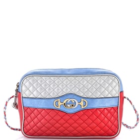 Gucci Trapuntata Camera Bag Quilted Laminated Leather Medium