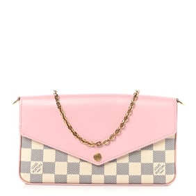 Louis Vuitton Damier Azur Calfskin Pochette Felicie Eau de Rose
