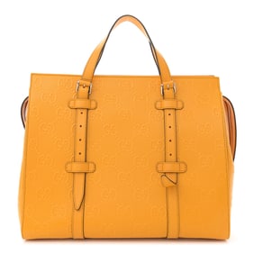 Gucci Calfskin GG Tennis Embossed Tote Bag Crop