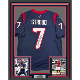 framed autographed/signed c.j cj stroud 35x39