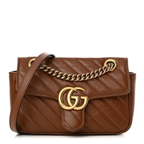 Gucci Azalea Calfskin Matelasse Diagonal Mini GG Marmont Shoulder Bag Cuir